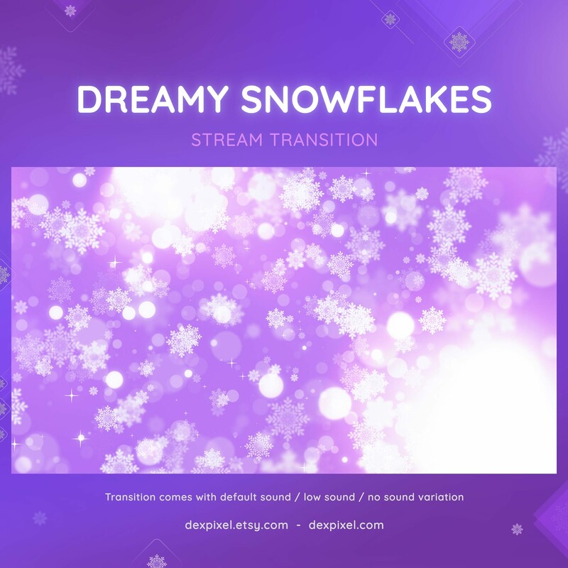 Dreamy Snowflakes Animated OBS Stream Transition Stiger 2