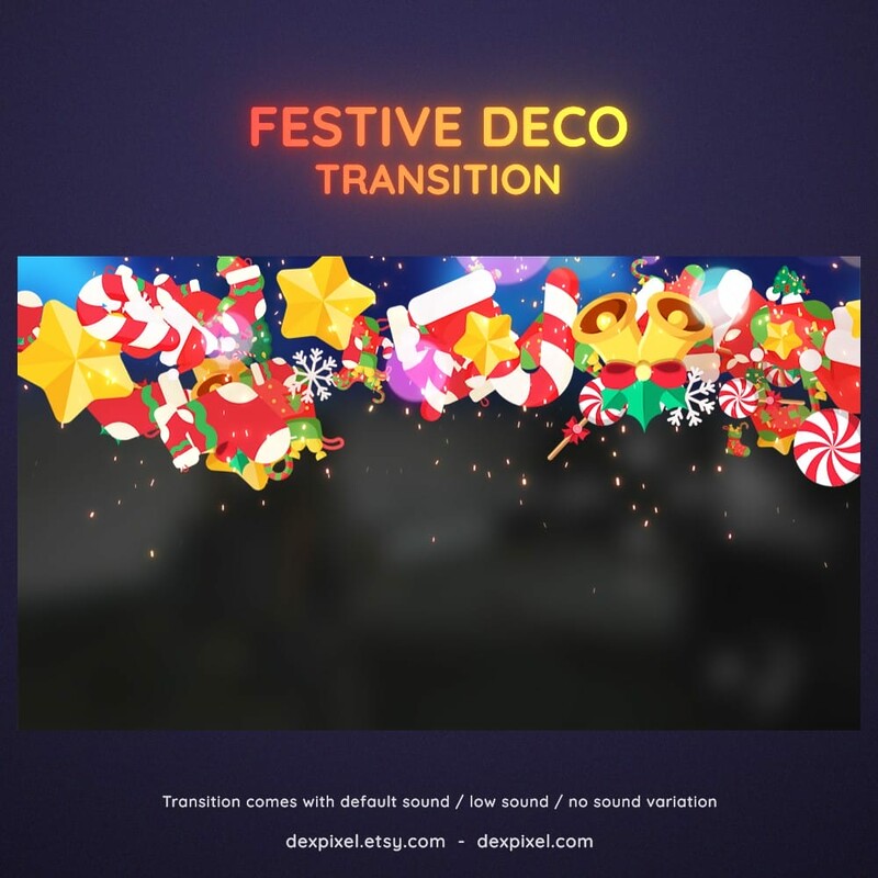 Festive Christmas Animated OBS Streamlabs Stream Transition 2