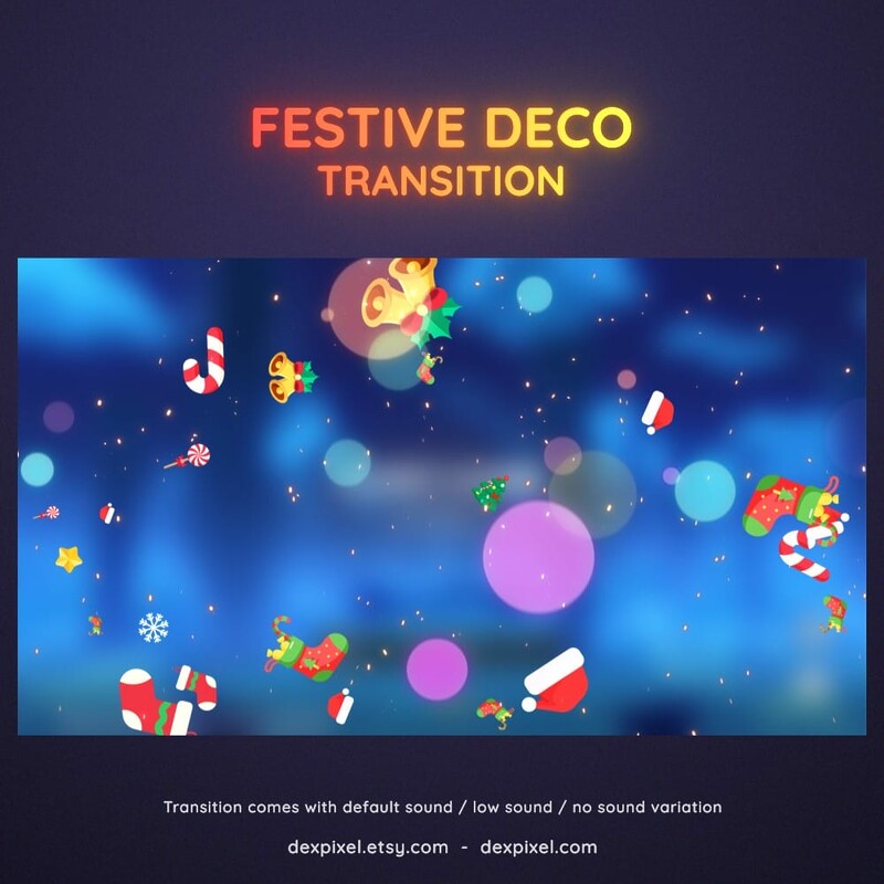 Festive Christmas Animated OBS Streamlabs Stream Transition 3
