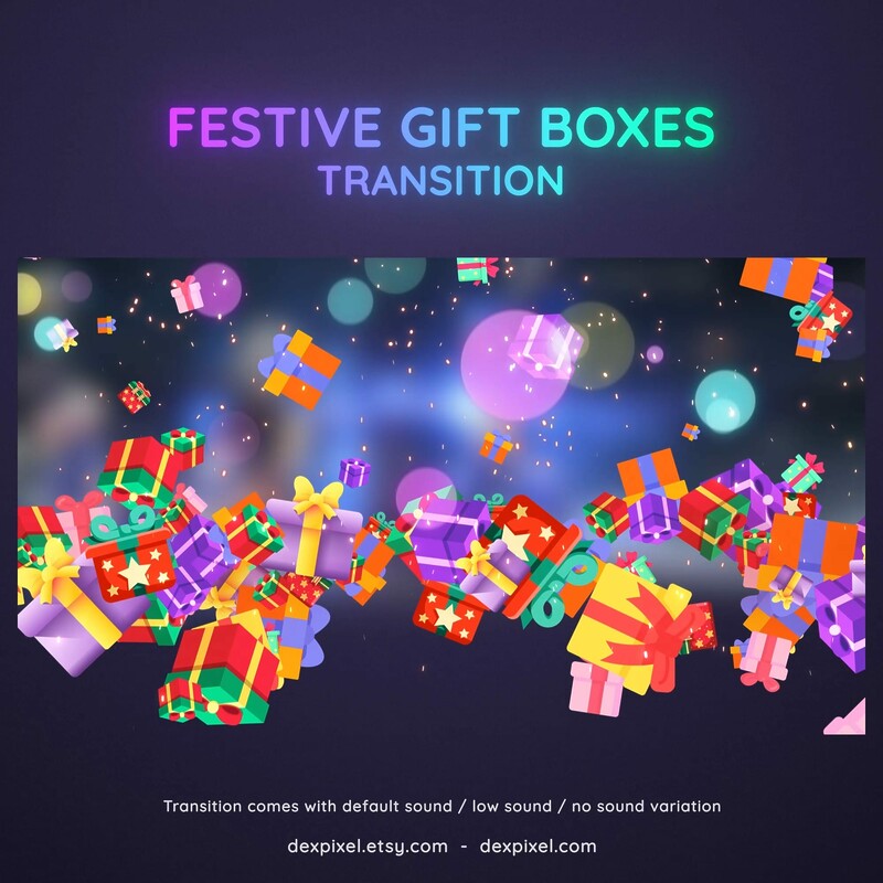 Festive Gifts Christmas Animated OBS Streamlabs Stream Transition
