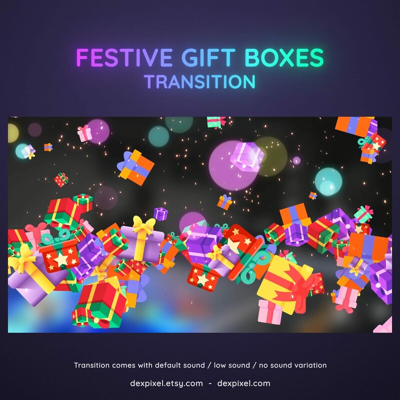 Festive Gifts Christmas Animated OBS Streamlabs Stream Transition 4