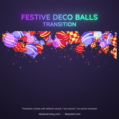 Festive Christmas Balls Animated OBS Streamlabs Stream Transition