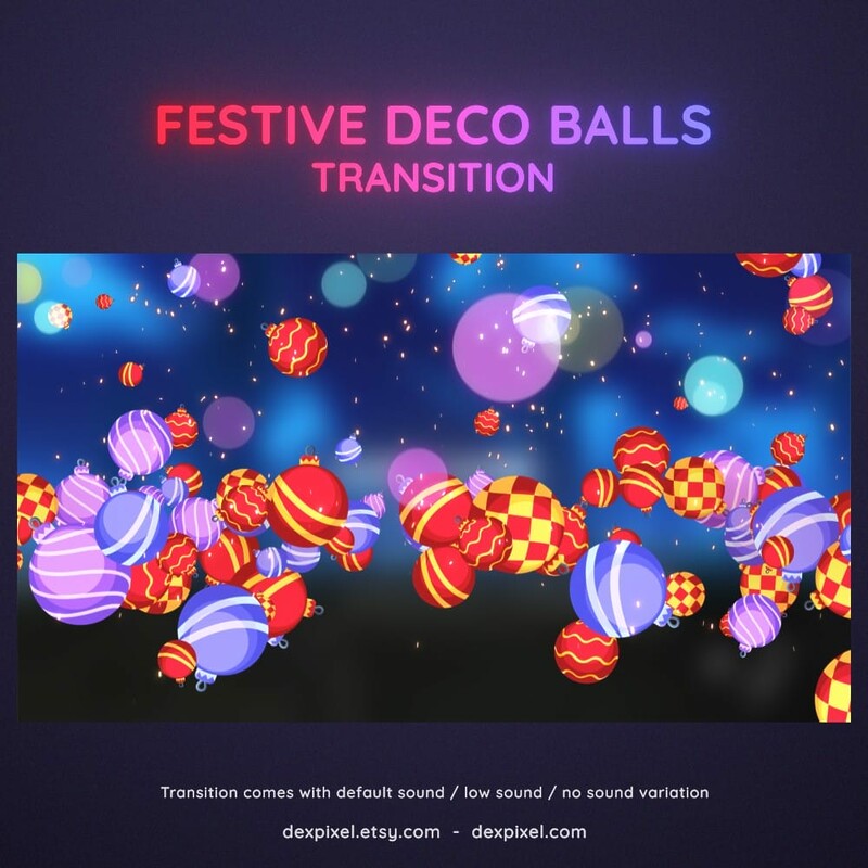 Festive Balls Christmas Animated OBS Streamlabs Stream Transition