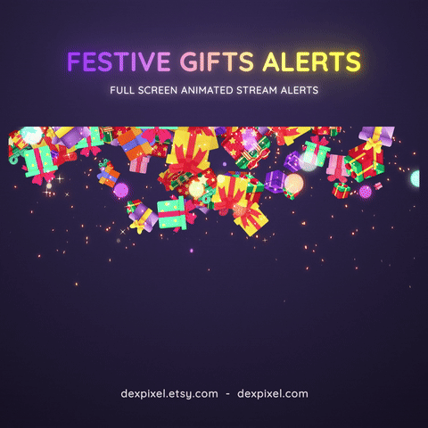 Festive Gifts Boxes Animated Twitch Stream Alerts Full Screen