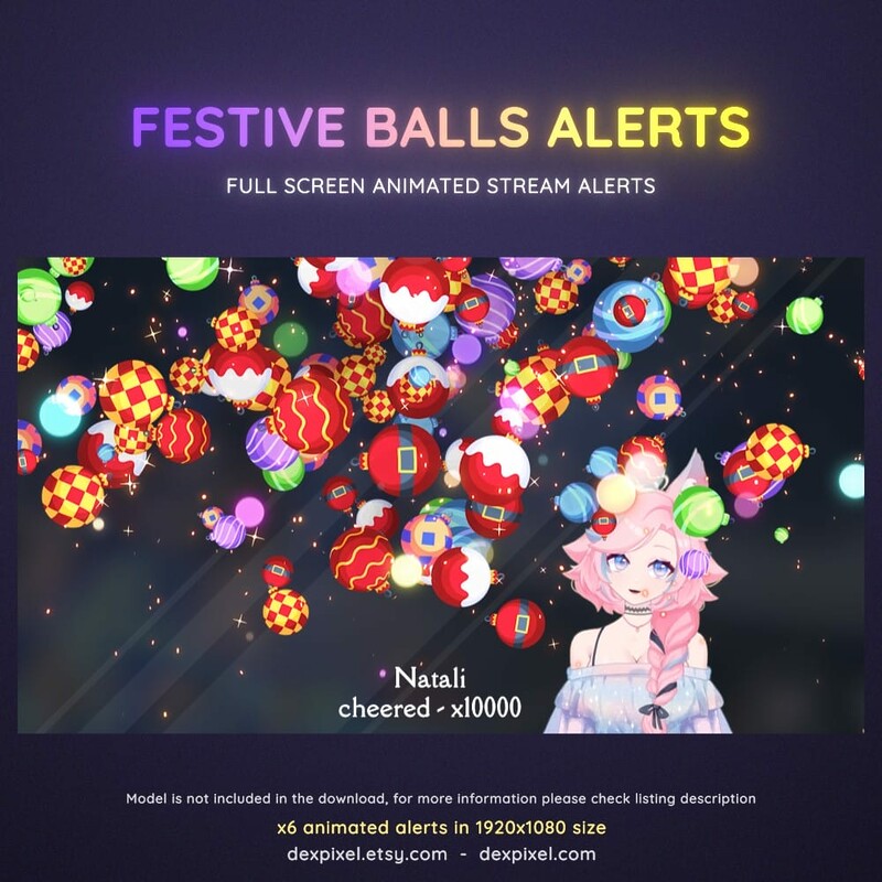 Festive Balls Animated Twitch Stream Alerts Full Screen 9