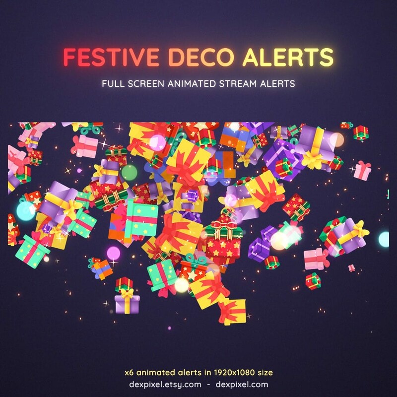 Festive Gifts Boxes Animated Twitch Stream Alerts Full Screen 8