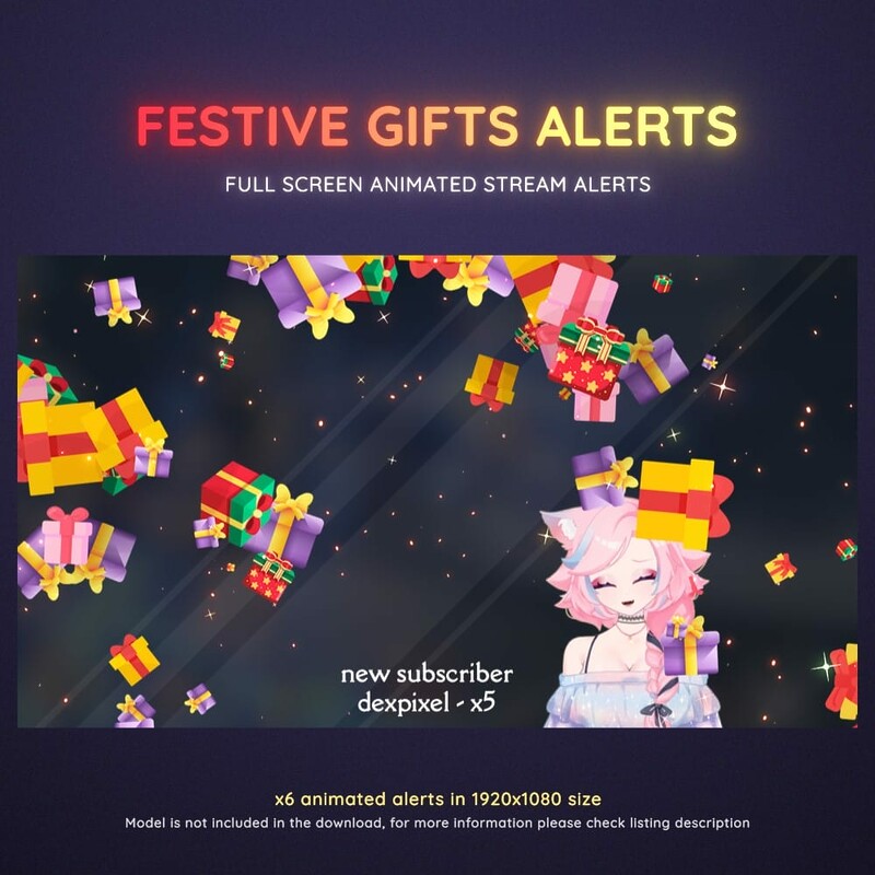 Festive Gifts Boxes Animated Twitch Stream Alerts Full Screen 2