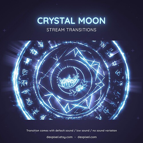 Blue Crystal Moon Magic Seal Symbols Stream Transition Stigner OBS 2