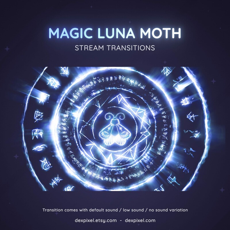 Blue Luna Moth Magic Seal Magic Seal Stream Transition Stigner OBS