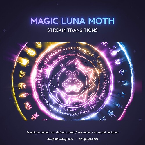 Rainbow Luna Moth Magic Seal Magic Seal Stream Transition Stigner OBS 3