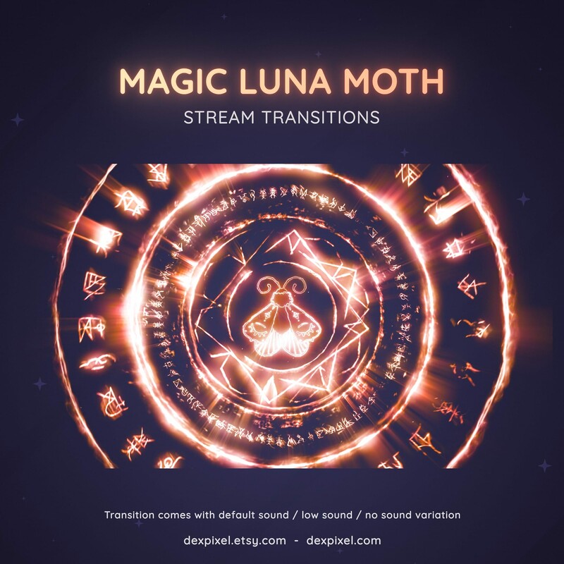 Red Luna Moth Magic Seal Magic Seal Stream Transition Stigner OBS