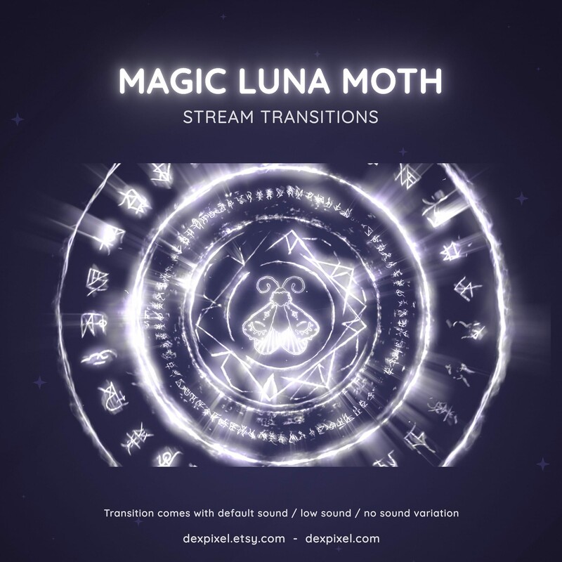 White Luna Moth Magic Seal Magic Seal Stream Transition Stigner OBS
