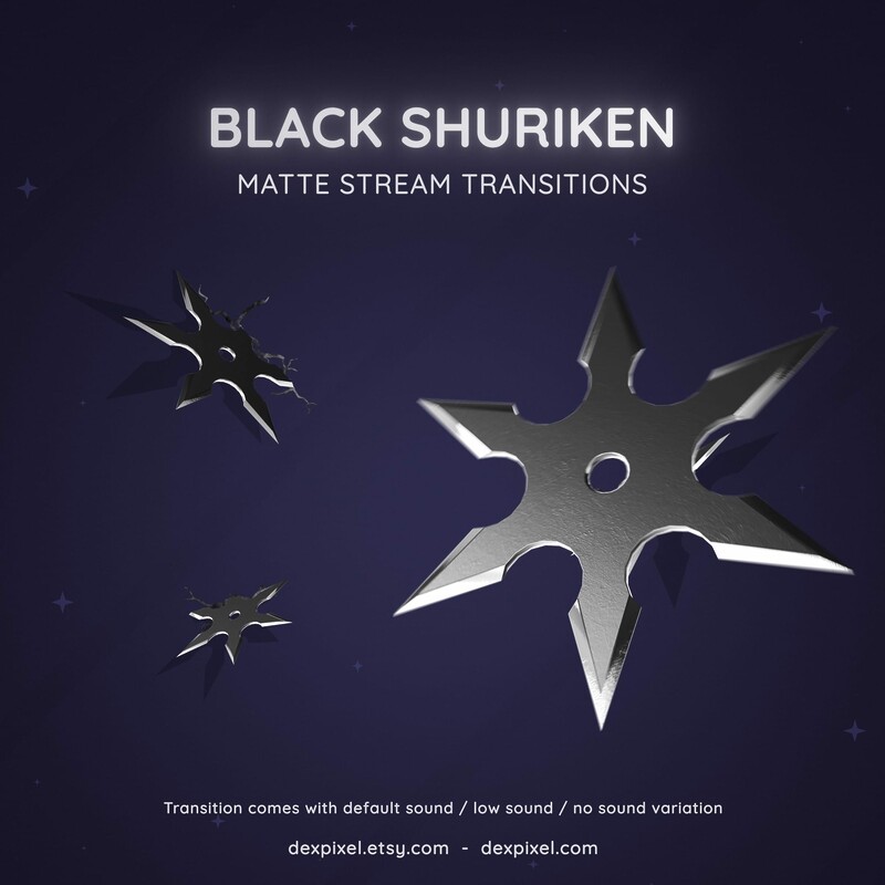 Black Ninja Shuriken Animated Twitch OBS Stream Transition 2