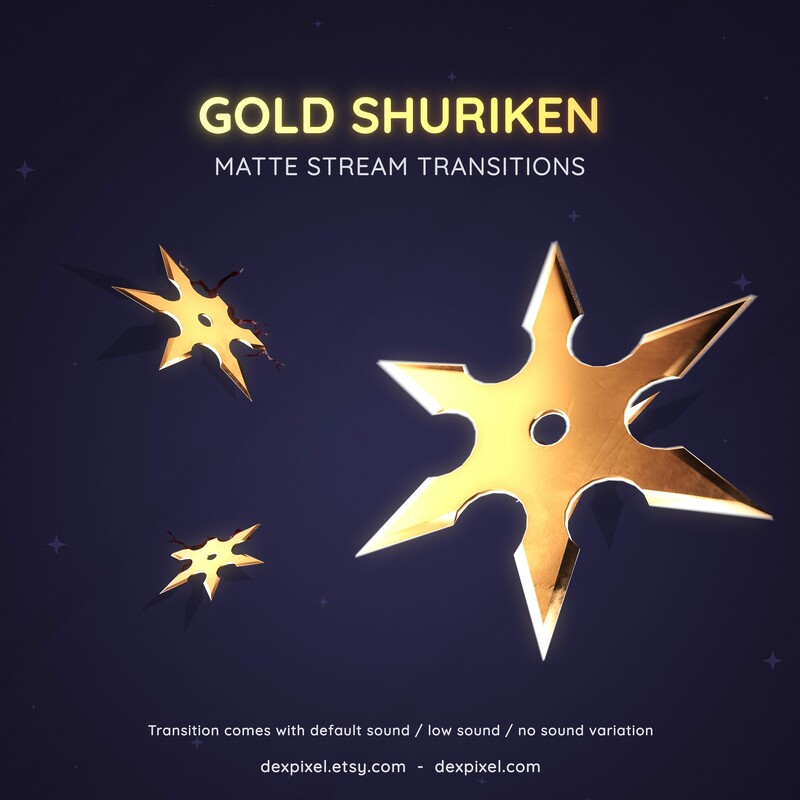 Gold Shuriken Animated Twitch OBS Stream Transition 8