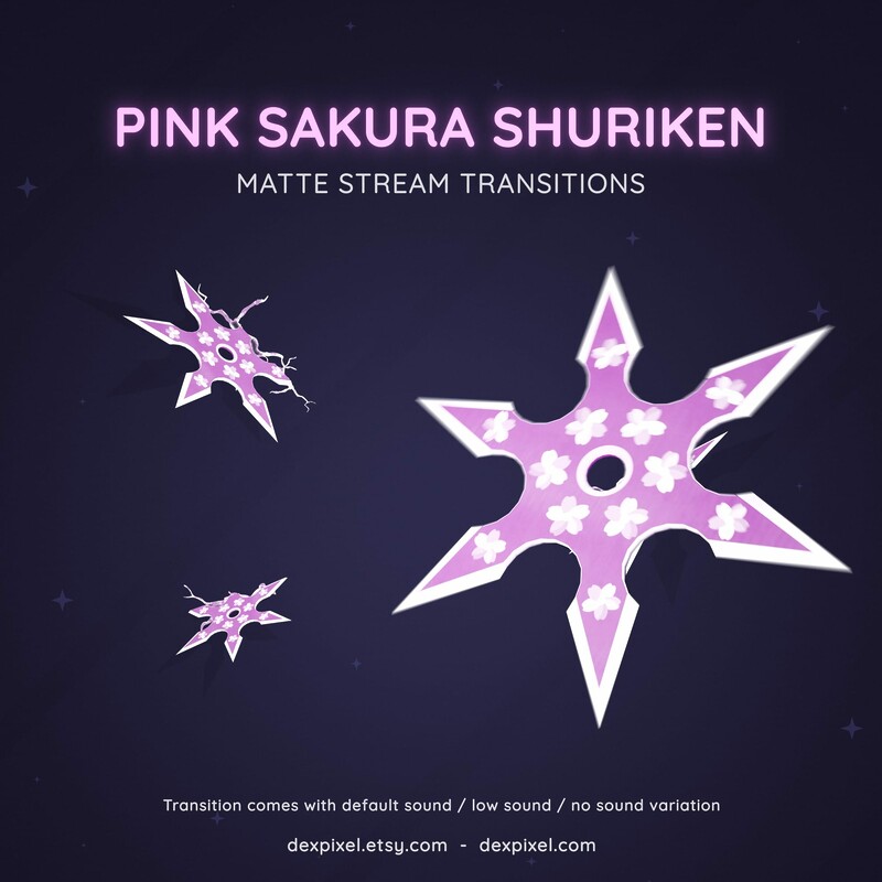 Pink Sakura Shuriken Animated Twitch OBS Stream Transition 4