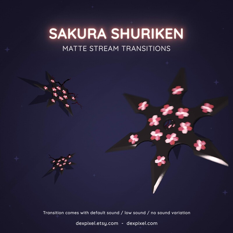 Shuriken Sakura Red Cherry Blossom Twitch OBS Stream Transition 3