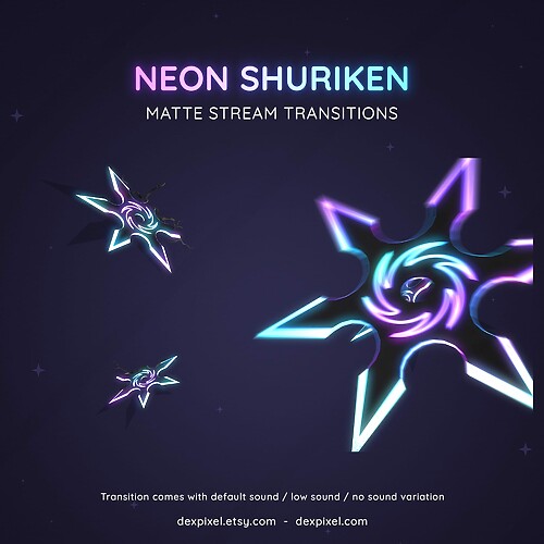 Neon Black Shuriken Animated Twitch OBS Stream Transition 3
