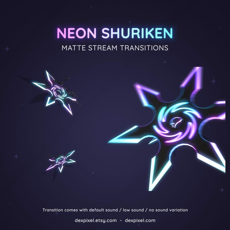 Neon Black Shuriken Animated Twitch OBS Stream Transition