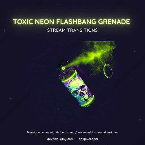 Flashbang Grenade Toxic Neon Green Transition OBS Stinger 3