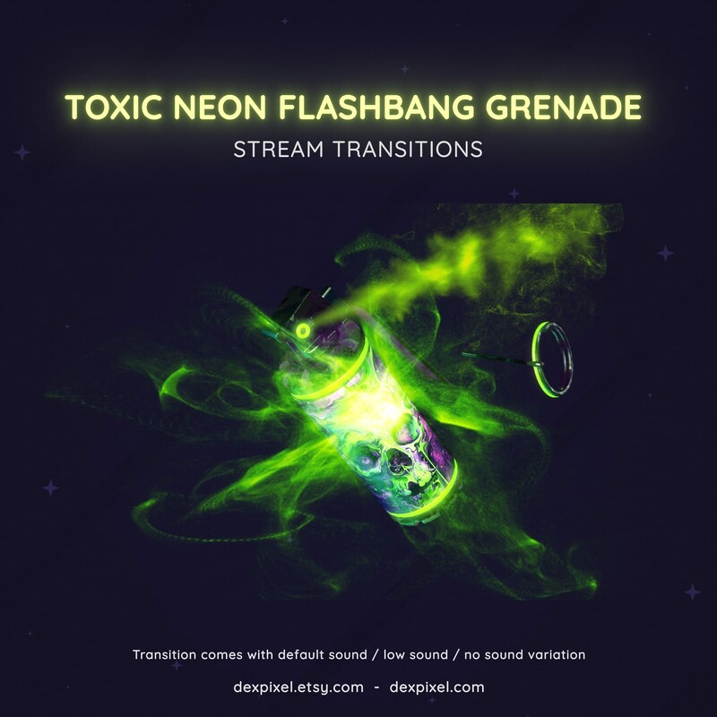 Flashbang Grenade Toxic Neon Green Transition OBS Stinger 4