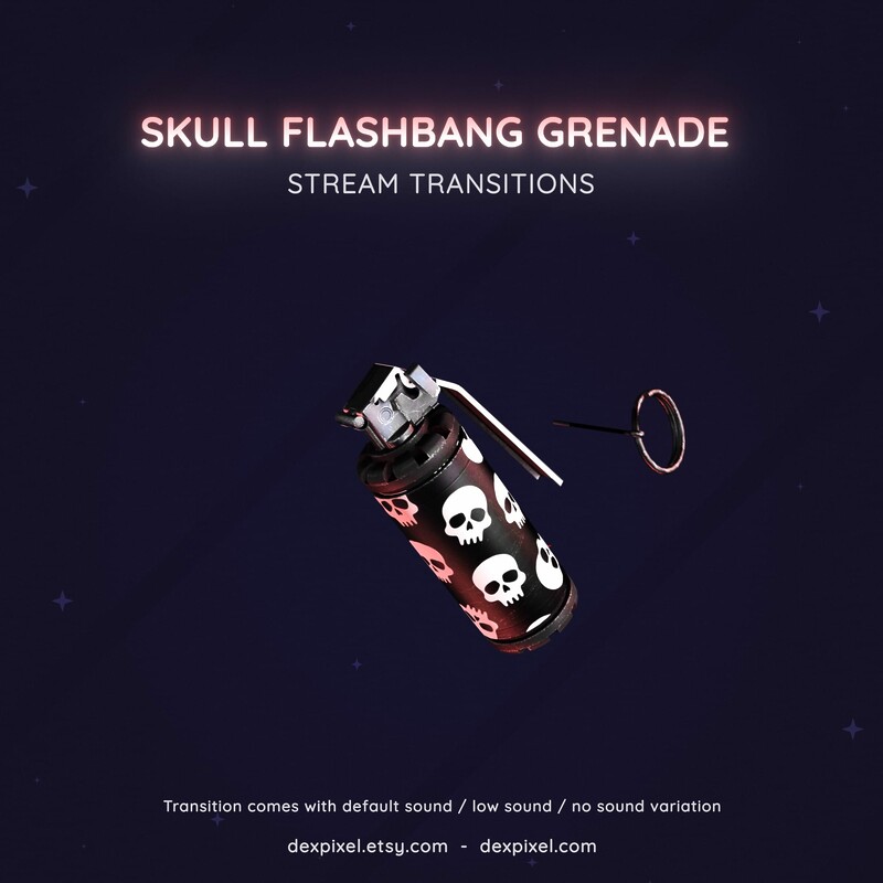 Flashbang Grenade Black and White Skull Transition OBS Stinger 3