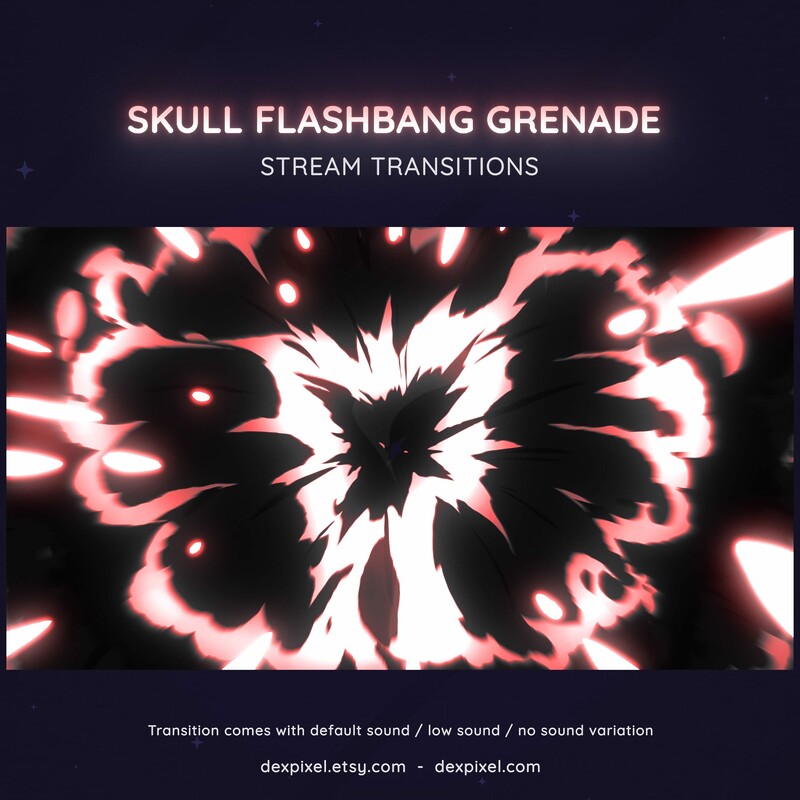 Flashbang Grenade Black and White Skull Transition OBS Stinger 6