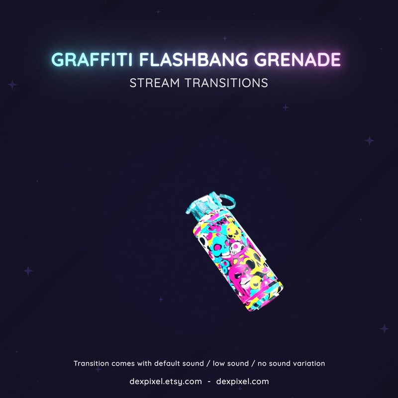 Flashbang Grenade Graffiti Skull Transition OBS Stinger 2