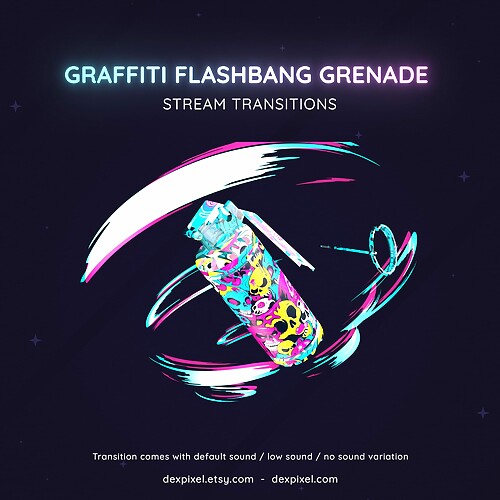 Flashbang Grenade Graffiti Skull Transition OBS Stinger