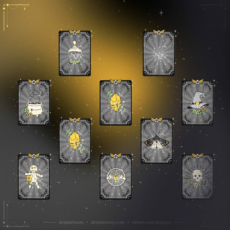 Tarot Cards Preview Black and Gold