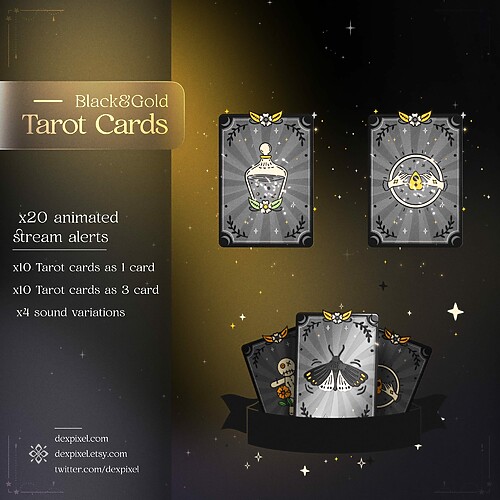Tarot Cards Preview Black and Gold 2