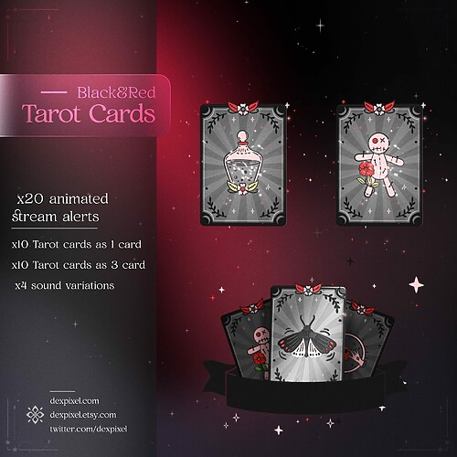 Tarot Cards Preview Black and Red 2