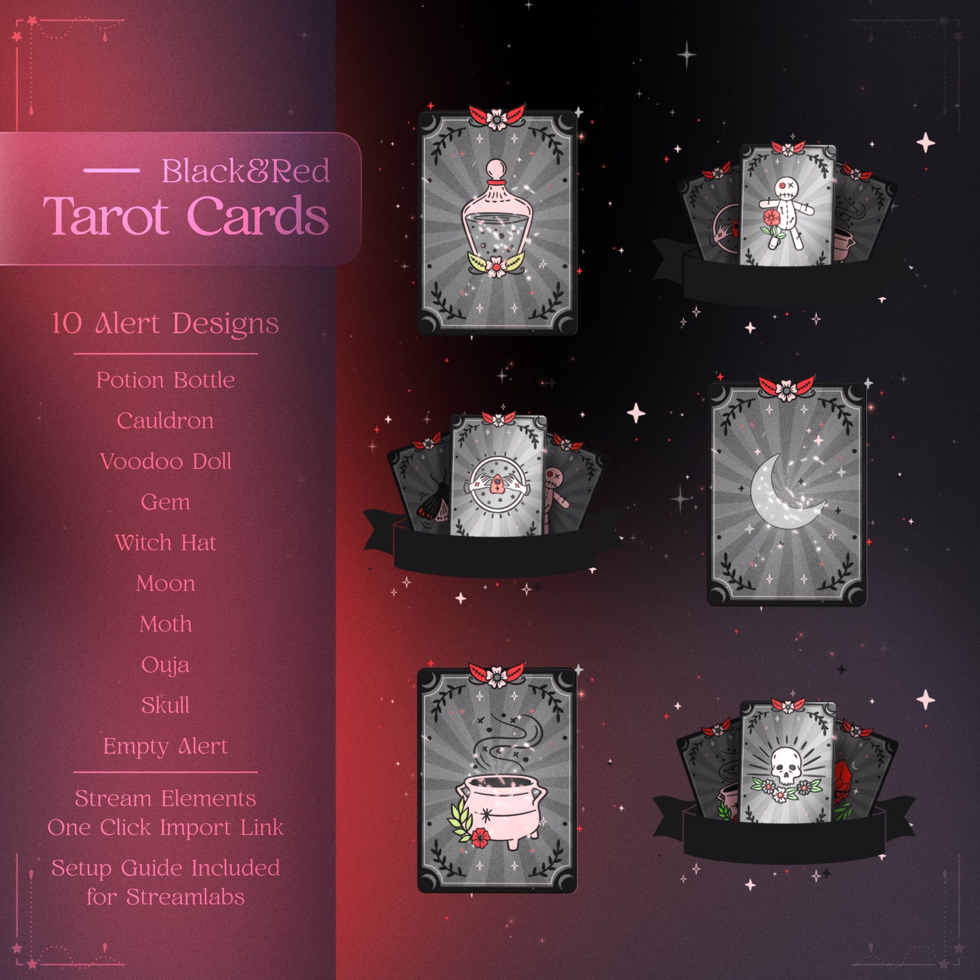 Tarot Cards Preview Black and Red 3
